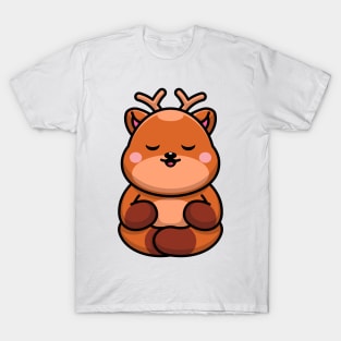 Cute baby deer meditation cartoon T-Shirt